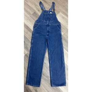 Hisea Overalls Mens 38x34 Blue Denim Bib Carpenter Workwear Farm Trucker Medium